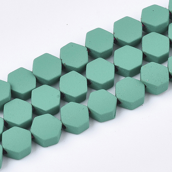 PandaHall Spray Painted Non-magnetic Synthetic Hematite Beads Strands, Hexagon, Medium Sea Green, 4.5x4x2mm, Hole: 1mm, about 90pcs/strand...
PandaHall Spray Painted Non-magnetic Synthetic Hematite Beads Strands, Hexagon, Medium Sea Green, 4.5x4x2mm, Hole: 1mm, about 90pcs/strand...