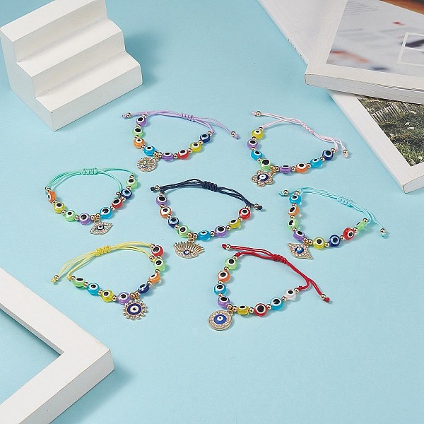 PandaHall 7Pcs 7 Style Tree & Rhombus & Flower & Flat Round Alloy Charm Bracelets Set, Resin Evil Eye Adjustable Bracelets for Women, Mixed..., Multicolor
PandaHall 7Pcs 7 Style Tree & Rhombus & Flower & Flat Round Alloy Charm Bracelets Set, Resin Evil Eye Adjustable Bracelets for Women, Mixed..., Multicolor