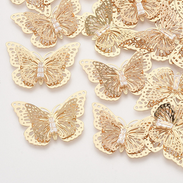 PandaHall Brass Filigree Joiners Links, with Crystal Rhinestone, 3D Butterfly, Light Gold, 22.5x33x4~7mm, Hole: 1mm Brass+Rhinestone...
PandaHall Brass Filigree Joiners Links, with Crystal Rhinestone, 3D Butterfly, Light Gold, 22.5x33x4~7mm, Hole: 1mm Brass+Rhinestone...