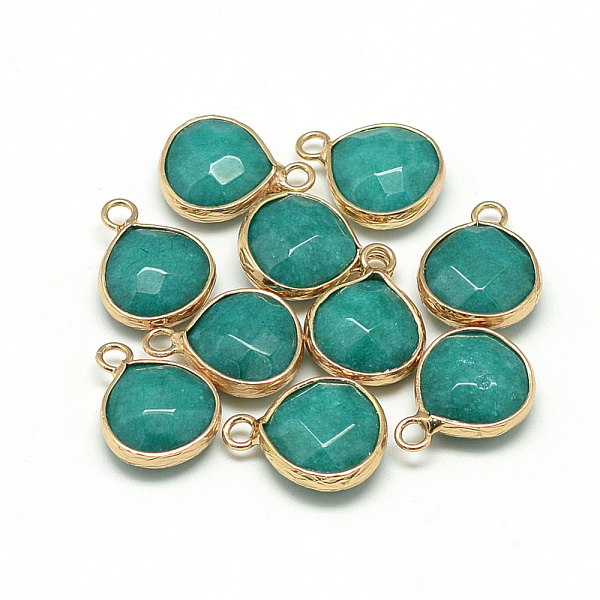 PandaHall Natural White Jade Pendants, with Nickel Free Brass Findings, Faceted, Dyed, teardrop, Golden, Teal, 17.5x13.5x6.5mm, Hole: 2mm..., Cyan
PandaHall Natural White Jade Pendants, with Nickel Free Brass Findings, Faceted, Dyed, teardrop, Golden, Teal, 17.5x13.5x6.5mm, Hole: 2mm..., Cyan