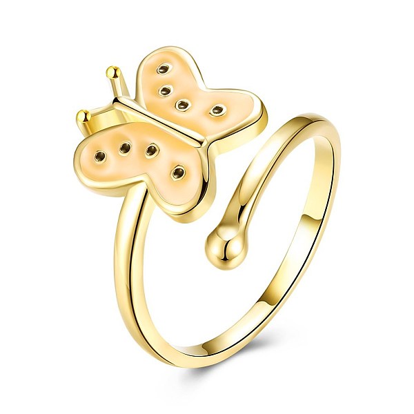 PandaHall Fashion Butterfly Alloy Enamel Cuff Rings, Open Rings, Yellow, Golden, US Size 8(18.1mm) Alloy Yellow
PandaHall Fashion Butterfly Alloy Enamel Cuff Rings, Open Rings, Yellow, Golden, US Size 8(18.1mm) Alloy Yellow