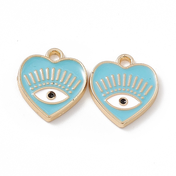 PandaHall Alloy Enamel Pendants, Golden, Heart with Eye Charm, Sky Blue, 14.5x13x1.5mm, Hole: 1.6mm Alloy+Enamel Heart
PandaHall Alloy Enamel Pendants, Golden, Heart with Eye Charm, Sky Blue, 14.5x13x1.5mm, Hole: 1.6mm Alloy+Enamel Heart