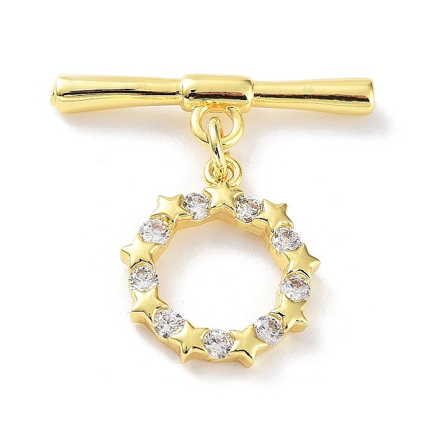 PandaHall Rack Plating Brass Micro Pave Clear Cubic Zirconia Toggle Clasps, Star Ring, Cadmium Free & Lead Free, Long-Lasting Plated, Real...
PandaHall Rack Plating Brass Micro Pave Clear Cubic Zirconia Toggle Clasps, Star Ring, Cadmium Free & Lead Free, Long-Lasting Plated, Real...