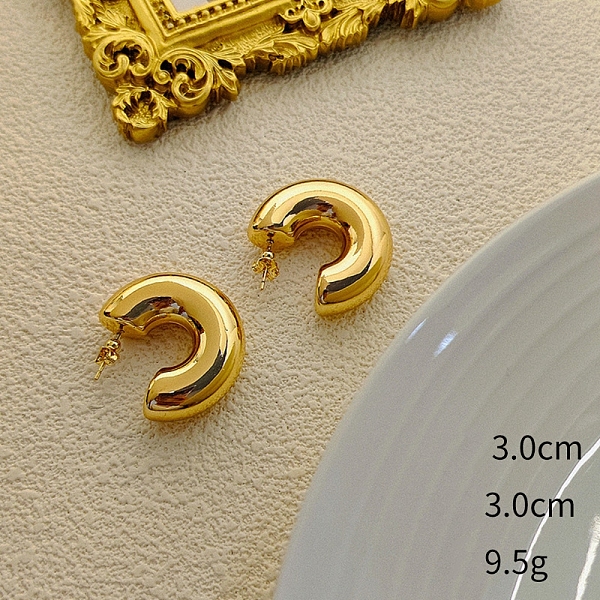 PandaHall Half Round Alloy Stud Earrings, Half Hoop Earrings, Golden, 30x30mm Alloy Half Round
PandaHall Half Round Alloy Stud Earrings, Half Hoop Earrings, Golden, 30x30mm Alloy Half Round