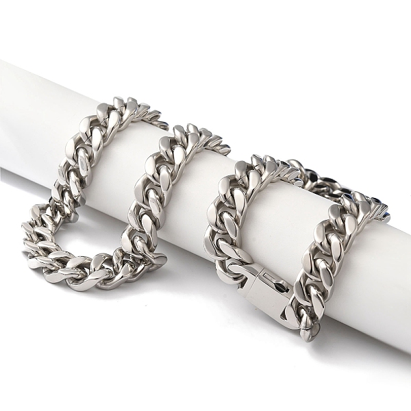 PandaHall 201 Stainless Steel Cuban Link Chain Necklaces, Stainless Steel Color, 23-7/8 inch(60.5cm) 201 Stainless Steel
PandaHall 201 Stainless Steel Cuban Link Chain Necklaces, Stainless Steel Color, 23-7/8 inch(60.5cm) 201 Stainless Steel
