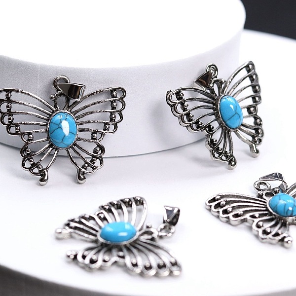 PandaHall Synthetic Turquoise Pendants, Butterfly Charms with Platinum Plated Metal Findings, 32x38mm Synthetic Turquoise Butterfly
PandaHall Synthetic Turquoise Pendants, Butterfly Charms with Platinum Plated Metal Findings, 32x38mm Synthetic Turquoise Butterfly