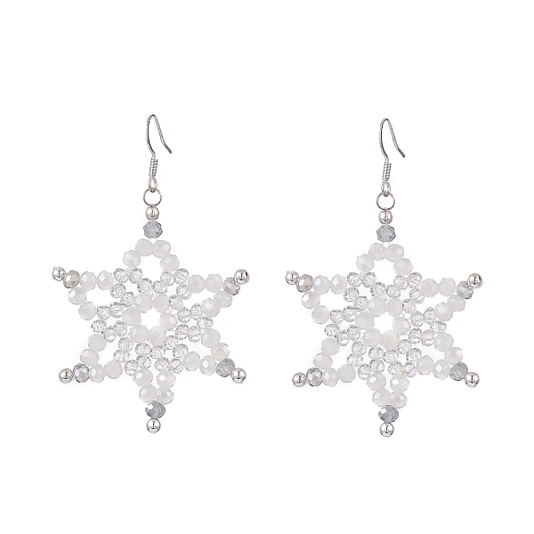 PandaHall Electroplate Glass & Non-magnetic Synthetic Hematite Beads Dangle Earrings, 304 Stainless Steel Snowflake Jewelry for Women, Clear..., White
PandaHall Electroplate Glass & Non-magnetic Synthetic Hematite Beads Dangle Earrings, 304 Stainless Steel Snowflake Jewelry for Women, Clear..., White