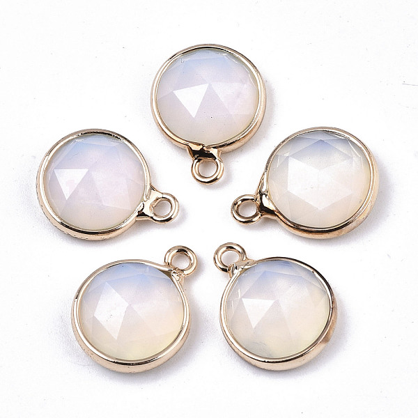 PandaHall Opalite Charms, with Light Gold Plated Brass Edge and Loop, Half Round/Dome, Faceted, 14x11x5mm, Hole: 1.5mm Opalite Half Round
PandaHall Opalite Charms, with Light Gold Plated Brass Edge and Loop, Half Round/Dome, Faceted, 14x11x5mm, Hole: 1.5mm Opalite Half Round