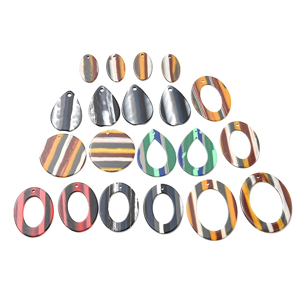 PandaHall Resin Pendants, Stripe Pattern, Mixed Shapes, Mixed Color, 15~47x14.5~39x1~1.5mm, Hole: 1.8~15mm Resin Stripe Multicolor
PandaHall Resin Pendants, Stripe Pattern, Mixed Shapes, Mixed Color, 15~47x14.5~39x1~1.5mm, Hole: 1.8~15mm Resin Stripe Multicolor