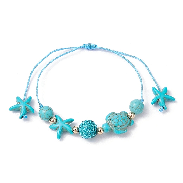 PandaHall Starfish & Turtle Synthetic Turquoise(Dyed & Heated) Braided Bead Bracelets, Adjustable Polymer Clay Rhinestone Nylon Thread...
PandaHall Starfish & Turtle Synthetic Turquoise(Dyed & Heated) Braided Bead Bracelets, Adjustable Polymer Clay Rhinestone Nylon Thread...