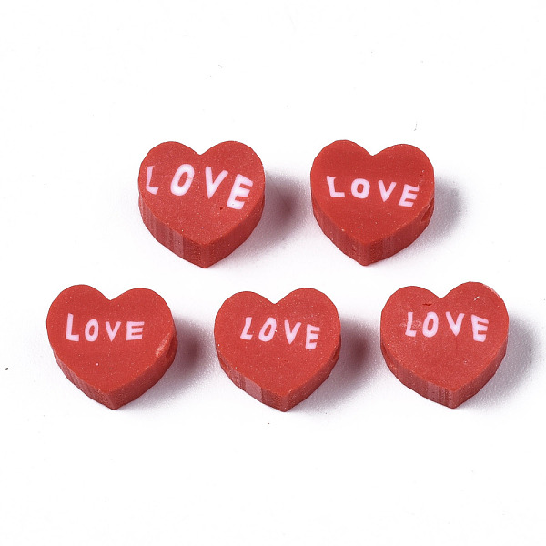PandaHall Handmade Polymer Clay Beads, Heart with Word Love, FireBrick, 8~8.5x9~9.5x4.5mm, Hole: 1.8mm Polymer Clay Heart Red
PandaHall Handmade Polymer Clay Beads, Heart with Word Love, FireBrick, 8~8.5x9~9.5x4.5mm, Hole: 1.8mm Polymer Clay Heart Red