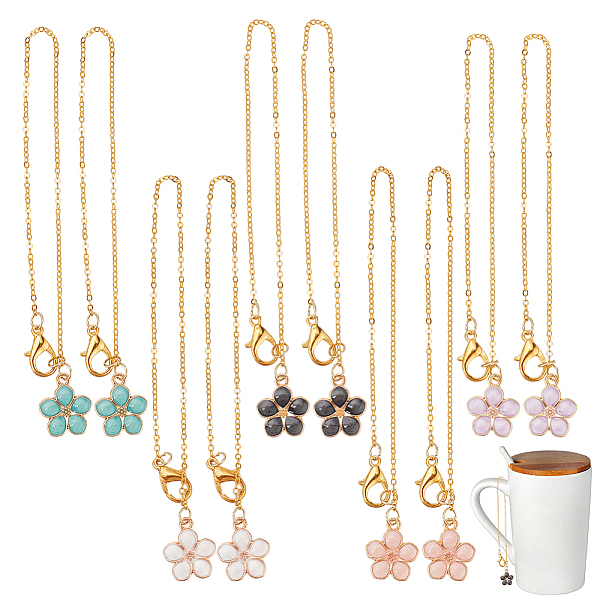 PandaHall 10Pcs 5 Style Alloy Enamel Wine Glass Charms, with Zinc Alloy Lobster Claw Clasps and Brass Cable Chains, Flower, Golden, 115mm...
PandaHall 10Pcs 5 Style Alloy Enamel Wine Glass Charms, with Zinc Alloy Lobster Claw Clasps and Brass Cable Chains, Flower, Golden, 115mm...