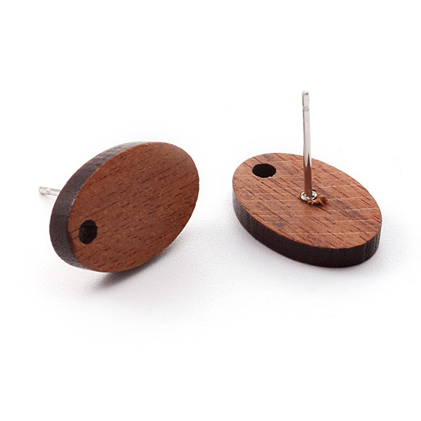 PandaHall Coconut Brown Wood Stud Earring Findings, with Alloy Earring Pin, Oval, Platinum, 15.5x10.5x2.5mm, Hole: 1.5mm, Pin: 0.6mm Alloy...
PandaHall Coconut Brown Wood Stud Earring Findings, with Alloy Earring Pin, Oval, Platinum, 15.5x10.5x2.5mm, Hole: 1.5mm, Pin: 0.6mm Alloy...