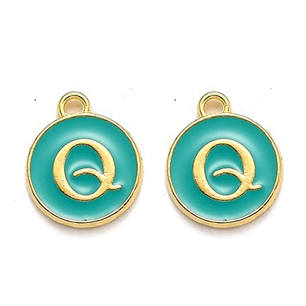 PandaHall Golden Plated Alloy Enamel Charms, Enamelled Sequins, Flat Round with Alphabet, Letter.Q, Green, 14x12x2mm, Hole: 1.5mm...
PandaHall Golden Plated Alloy Enamel Charms, Enamelled Sequins, Flat Round with Alphabet, Letter.Q, Green, 14x12x2mm, Hole: 1.5mm...