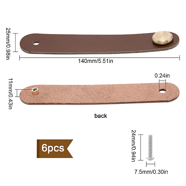 PandaHall Leather Handle, Jewelry Box Accessories, with Aluminum Screws, Sienna, 140x25x11mm, Hole: 6mm Leather Brown
PandaHall Leather Handle, Jewelry Box Accessories, with Aluminum Screws, Sienna, 140x25x11mm, Hole: 6mm Leather Brown