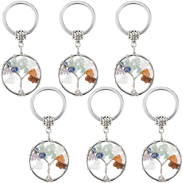 PandaHall SUNNYCLUE 6Pcs Natural/Synthetic Mixed Gemstone Keychain, with Iron Key Rings and Brass Finding, Flat Round with Tree of Life...
PandaHall SUNNYCLUE 6Pcs Natural/Synthetic Mixed Gemstone Keychain, with Iron Key Rings and Brass Finding, Flat Round with Tree of Life...
