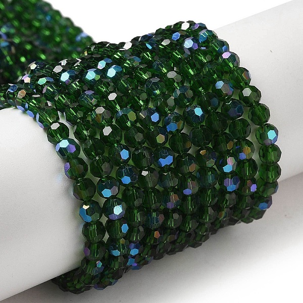 PandaHall Electroplate Transparent Glass Beads Strands, Faceted, Round, Rainbow Plated, Dark Green, 4mm, Hole: 0.7mm, about 87~93pcs/strand...
PandaHall Electroplate Transparent Glass Beads Strands, Faceted, Round, Rainbow Plated, Dark Green, 4mm, Hole: 0.7mm, about 87~93pcs/strand...