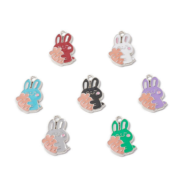 PandaHall Alloy Enamel Pendants, Rabbit with Carrot Charm, Platinum, Mixed Color, 21x13.5x2mm, Hole: 2mm Alloy+Enamel Rabbit Multicolor
PandaHall Alloy Enamel Pendants, Rabbit with Carrot Charm, Platinum, Mixed Color, 21x13.5x2mm, Hole: 2mm Alloy+Enamel Rabbit Multicolor