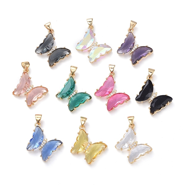 PandaHall Brass Micro Pave Clear Cubic Zirconia Pendants, with Glass, Butterfly, Golden, Mixed Color, 24x21.5x4mm Brass+Glass Butterfly..., Multicolor
PandaHall Brass Micro Pave Clear Cubic Zirconia Pendants, with Glass, Butterfly, Golden, Mixed Color, 24x21.5x4mm Brass+Glass Butterfly..., Multicolor