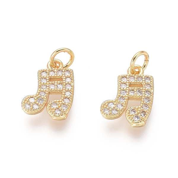 PandaHall Golden Plated Brass Charms, with Cubic Zirconia and Jump Rings, Musical Note, Clear, 11x8x1.5mm, Hole: 2.5mm Brass+Cubic Zirconia...
PandaHall Golden Plated Brass Charms, with Cubic Zirconia and Jump Rings, Musical Note, Clear, 11x8x1.5mm, Hole: 2.5mm Brass+Cubic Zirconia...