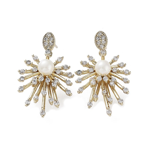 PandaHall Cubic Zirconia Flower Dangle Stud Earrings with ABS Plastic Pearl, Brass Drop Earrings, Long-Lasting Plated, Golden, 27x17~17.5mm..., Clear
PandaHall Cubic Zirconia Flower Dangle Stud Earrings with ABS Plastic Pearl, Brass Drop Earrings, Long-Lasting Plated, Golden, 27x17~17.5mm..., Clear