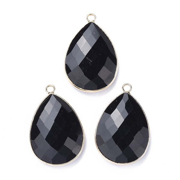 PandaHall Faceted Natural Black Obsidian Pendants, with Light Gold Plated Brass Edge and Loop, Teardrop, 28.5~29.5x19~20x7mm, Hole: 1.2mm...
PandaHall Faceted Natural Black Obsidian Pendants, with Light Gold Plated Brass Edge and Loop, Teardrop, 28.5~29.5x19~20x7mm, Hole: 1.2mm...