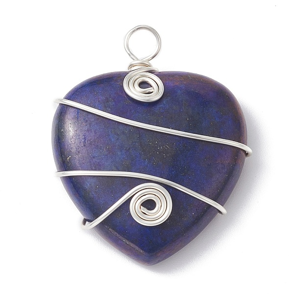 PandaHall Natural Lapis Lazuli Copper Wire Wrapped Pendants, Heart Charms, Long-Lasting Plated, Silver Color Plated, 37.5~39.5x31~32x9.5mm...
PandaHall Natural Lapis Lazuli Copper Wire Wrapped Pendants, Heart Charms, Long-Lasting Plated, Silver Color Plated, 37.5~39.5x31~32x9.5mm...