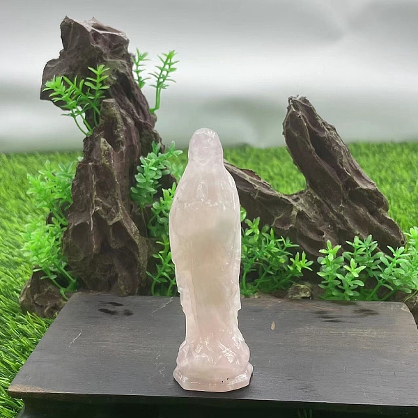 PandaHall Natural Rose Quartz Carved Healing Virgin Mary Figurines, Reiki Energy Stone Display Decorations, 100mm Rose Quartz Human
PandaHall Natural Rose Quartz Carved Healing Virgin Mary Figurines, Reiki Energy Stone Display Decorations, 100mm Rose Quartz Human