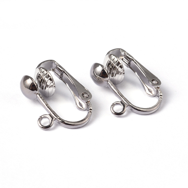 PandaHall Iron Clip-on Earring Findings for Non-Pierced Ears, Platinum Color, Nickel Free, about 13.5mm wide, 15.5mm long, 7mm thick, Hole...
PandaHall Iron Clip-on Earring Findings for Non-Pierced Ears, Platinum Color, Nickel Free, about 13.5mm wide, 15.5mm long, 7mm thick, Hole...