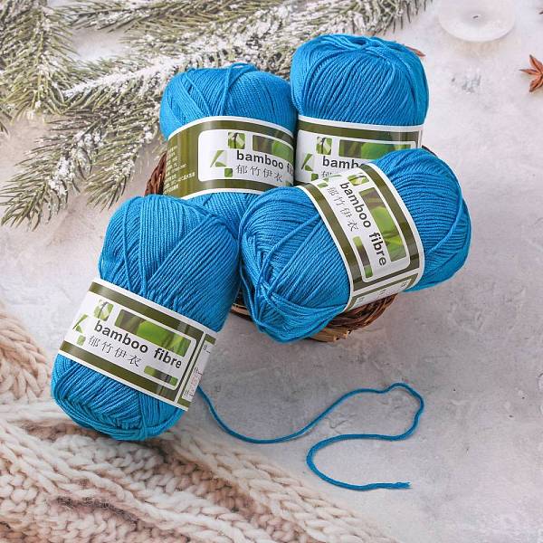 PandaHall Soft Baby Yarns, with Bamboo Fibre and Silk, Deep Sky Blue, 1mm, about 50g/roll, 6rolls/box Bamboo Fiber+Silk Blue
PandaHall Soft Baby Yarns, with Bamboo Fibre and Silk, Deep Sky Blue, 1mm, about 50g/roll, 6rolls/box Bamboo Fiber+Silk Blue