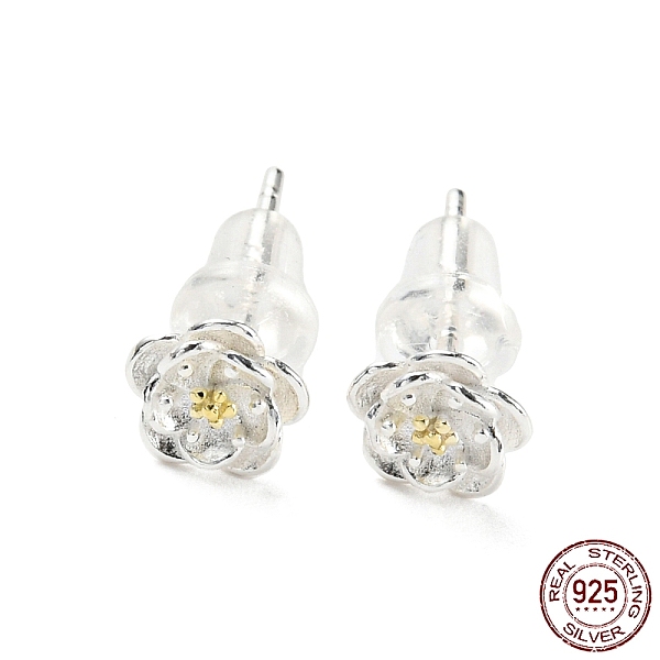 PandaHall Two Tone 999 Sterling Silver Stud Earrings, Flower, Golden & Silver, 6.5x6mm Sterling Silver Flower
PandaHall Two Tone 999 Sterling Silver Stud Earrings, Flower, Golden & Silver, 6.5x6mm Sterling Silver Flower
