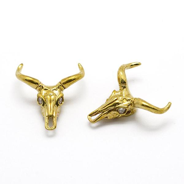 PandaHall Brass Beads, Nickel Free, with Cubic Zirconia, Cattle Skull, Raw(Unplated), 20x18x7mm, Hole: 2mm Brass Skull
PandaHall Brass Beads, Nickel Free, with Cubic Zirconia, Cattle Skull, Raw(Unplated), 20x18x7mm, Hole: 2mm Brass Skull