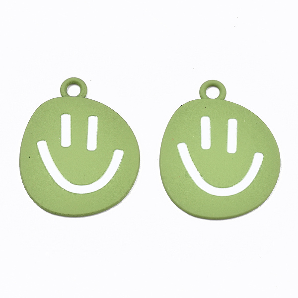 PandaHall Spray Painted Alloy Pendants, Cadmium Free & Lead Free, with Enamel, Smiling Face, Yellow Green, 24x19.5x1mm, Hole: 2mm...
PandaHall Spray Painted Alloy Pendants, Cadmium Free & Lead Free, with Enamel, Smiling Face, Yellow Green, 24x19.5x1mm, Hole: 2mm...
