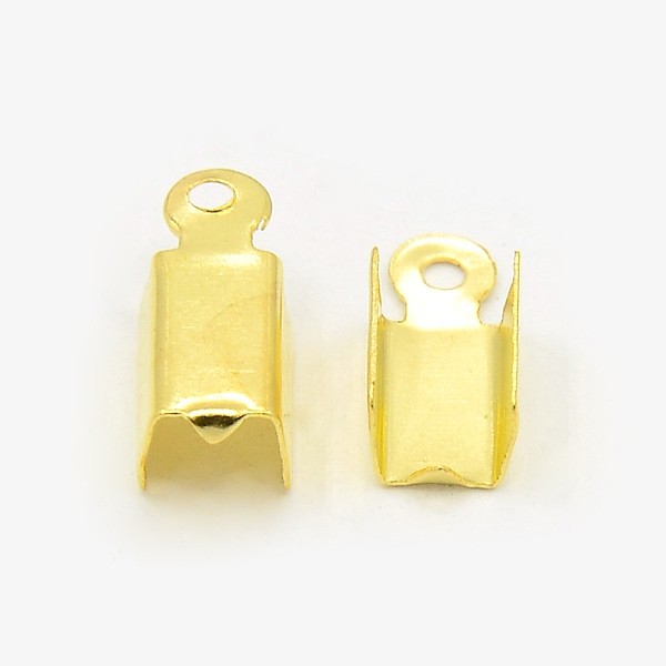 PandaHall Iron Folding Crimp Ends, Fold Over Crimp Cord Ends, Golden, 13.5x5x4mm, Hole: 1mm, inner measure: 4mm wide Iron
PandaHall Iron Folding Crimp Ends, Fold Over Crimp Cord Ends, Golden, 13.5x5x4mm, Hole: 1mm, inner measure: 4mm wide Iron