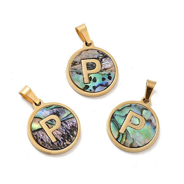 PandaHall Vacuum Plating 304 Stainless Steel with Paua Shell Pendants, Golden, Flat Round with Letter Charm, Letter.P, 18x16x1.5mm, Hole...
PandaHall Vacuum Plating 304 Stainless Steel with Paua Shell Pendants, Golden, Flat Round with Letter Charm, Letter.P, 18x16x1.5mm, Hole...