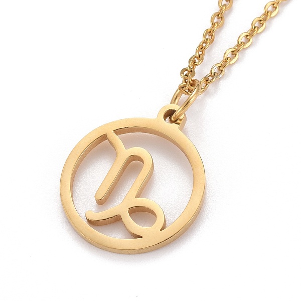 PandaHall 304 Stainless Steel Pendant Necklaces, with Lobster Claw Clasps, Constellation/Zodiac Sign, Golden, Capricorn, 19.56 inch(49.7cm)...
PandaHall 304 Stainless Steel Pendant Necklaces, with Lobster Claw Clasps, Constellation/Zodiac Sign, Golden, Capricorn, 19.56 inch(49.7cm)...