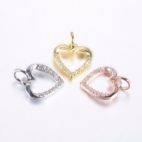 PandaHall Long-Lasting Plated Brass Micro Pave Cubic Zirconia Charms, Hollow Heart, Mixed Color, 11.5x11x2mm, Hole: 3mm Brass+Cubic Zirconia..., Clear
PandaHall Long-Lasting Plated Brass Micro Pave Cubic Zirconia Charms, Hollow Heart, Mixed Color, 11.5x11x2mm, Hole: 3mm Brass+Cubic Zirconia..., Clear