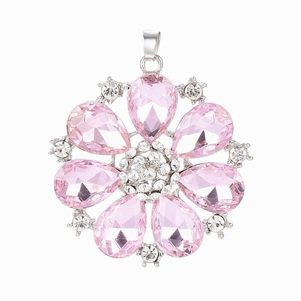 PandaHall Alloy Glass Pendants, with Crystal AB Rhinestone, Flower with Teardrop, Platinum, Pink, 55x51x11mm, Hole: 5x6.5mm Alloy+Glass...
PandaHall Alloy Glass Pendants, with Crystal AB Rhinestone, Flower with Teardrop, Platinum, Pink, 55x51x11mm, Hole: 5x6.5mm Alloy+Glass...