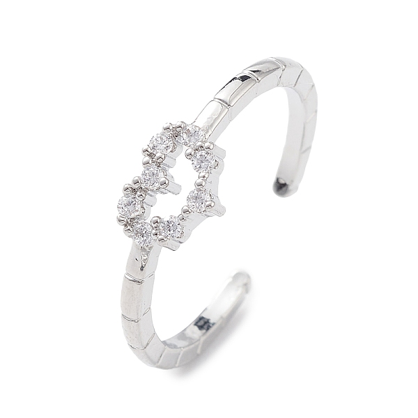 PandaHall Clear Cubic Zirconia Hollow Heart Open Cuff Ring, Brass Jewelry for Women, Platinum, US Size 8 1/2(18.5mm) Brass+Cubic Zirconia...
PandaHall Clear Cubic Zirconia Hollow Heart Open Cuff Ring, Brass Jewelry for Women, Platinum, US Size 8 1/2(18.5mm) Brass+Cubic Zirconia...