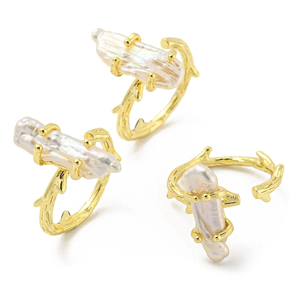 PandaHall Natural Pearl Nuggets Open Cuff Ring, Brass Finger Ring, Real 14K Gold Plated, US Size 5 3/4(16.3mm) Pearl Nuggets
PandaHall Natural Pearl Nuggets Open Cuff Ring, Brass Finger Ring, Real 14K Gold Plated, US Size 5 3/4(16.3mm) Pearl Nuggets