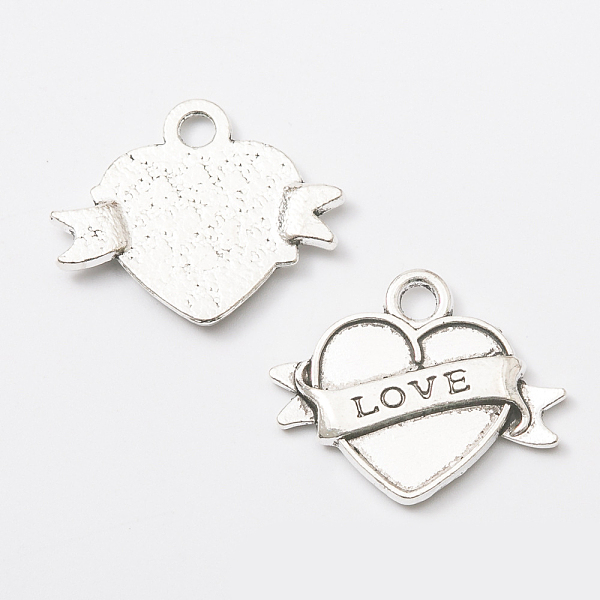 PandaHall Tibetan Style Alloy Pendants, Heart with Word Love, Antique Silver, 21x25x2mm Alloy Heart
PandaHall Tibetan Style Alloy Pendants, Heart with Word Love, Antique Silver, 21x25x2mm Alloy Heart