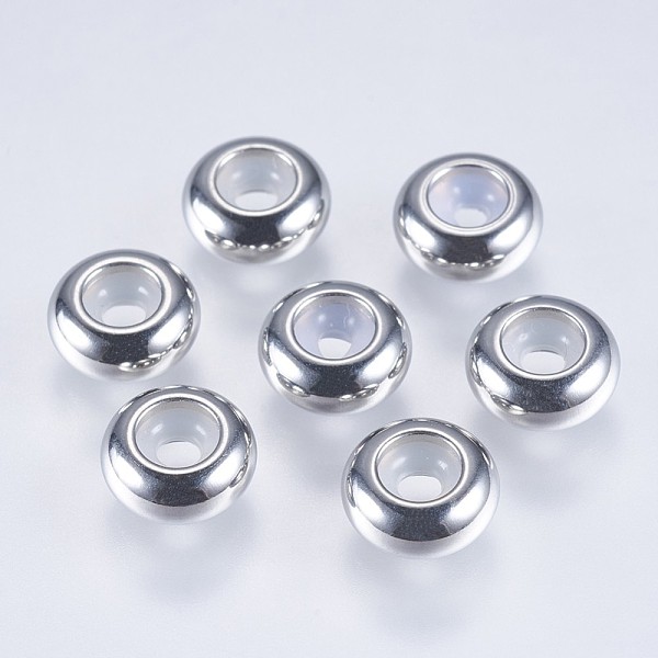 PandaHall 201 Stainless Steel Beads, with Plastic, Slider Beads, Stopper Beads, Rondelle, Stainless Steel Color, 8x3.5mm, Hole: 2.5mm 201...
PandaHall 201 Stainless Steel Beads, with Plastic, Slider Beads, Stopper Beads, Rondelle, Stainless Steel Color, 8x3.5mm, Hole: 2.5mm 201...