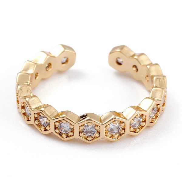 PandaHall Brass Clear Cubic Zirconia Cuff Rings, Open Rings, Long-Lasting Plated, Polygon, Real 18K Gold Plated, 3.8mm, Inner Diameter: 17mm...
PandaHall Brass Clear Cubic Zirconia Cuff Rings, Open Rings, Long-Lasting Plated, Polygon, Real 18K Gold Plated, 3.8mm, Inner Diameter: 17mm...