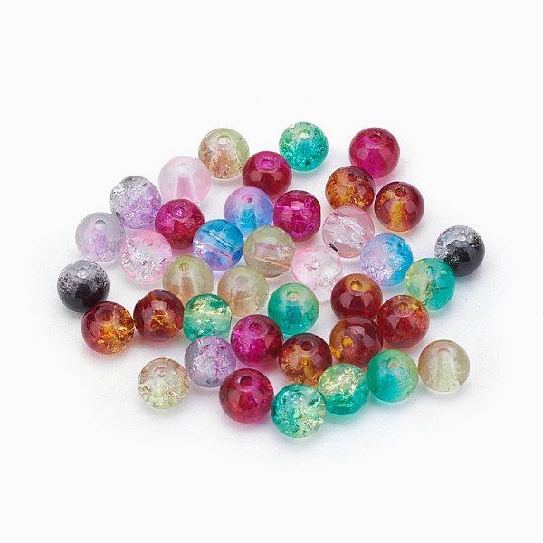 PandaHall Round Two Tone Crackle Glass Beads, Mixed Color, 6mm, Hole: 1.3~1.6mm Glass Round Multicolor
PandaHall Round Two Tone Crackle Glass Beads, Mixed Color, 6mm, Hole: 1.3~1.6mm Glass Round Multicolor