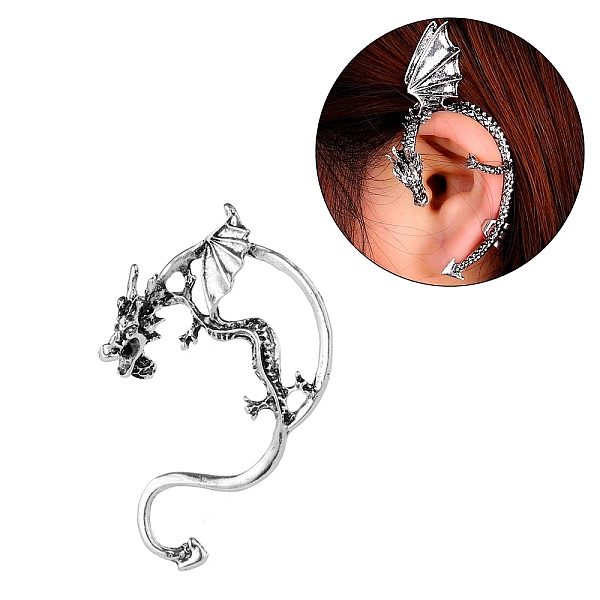 PandaHall Alloy Dragon Stud Earrings, Climber Wrap Around Earrings for Men Women, Antique Silver, 52x44x11mm, Pin: 0.8mm Alloy
PandaHall Alloy Dragon Stud Earrings, Climber Wrap Around Earrings for Men Women, Antique Silver, 52x44x11mm, Pin: 0.8mm Alloy