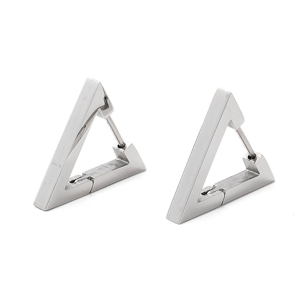 PandaHall 202 Stainless Steel Hoop Earrings, with 304 Stainless Steel Pins, Triangle, 18.5x3mm 202 Stainless Steel Triangle
PandaHall 202 Stainless Steel Hoop Earrings, with 304 Stainless Steel Pins, Triangle, 18.5x3mm 202 Stainless Steel Triangle