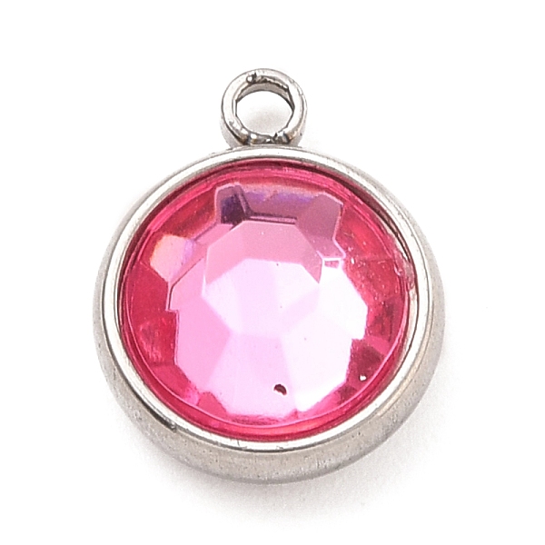 PandaHall 304 Stainless Steel Charms, with Acrylic Rhinestone, Birthstone Charms, Faceted, Flat Round, Stainless Steel Color, Light Rose..., Pink
PandaHall 304 Stainless Steel Charms, with Acrylic Rhinestone, Birthstone Charms, Faceted, Flat Round, Stainless Steel Color, Light Rose..., Pink