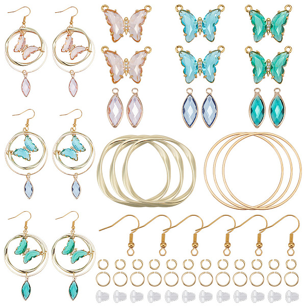 PandaHall ® DIY Glass Butterfly & Horse Eyes Earring Making Kits, with 304 Stainless Steel and Iron Findings, Mixed Color Glass
PandaHall ® DIY Glass Butterfly & Horse Eyes Earring Making Kits, with 304 Stainless Steel and Iron Findings, Mixed Color Glass