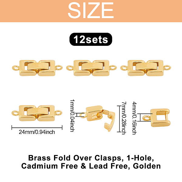 PandaHall Brass Fold Over Clasps, 1-Hole, Cadmium Free & Lead Free, Golden, 22x7x4mm, Hole: 1.6mm Brass
PandaHall Brass Fold Over Clasps, 1-Hole, Cadmium Free & Lead Free, Golden, 22x7x4mm, Hole: 1.6mm Brass