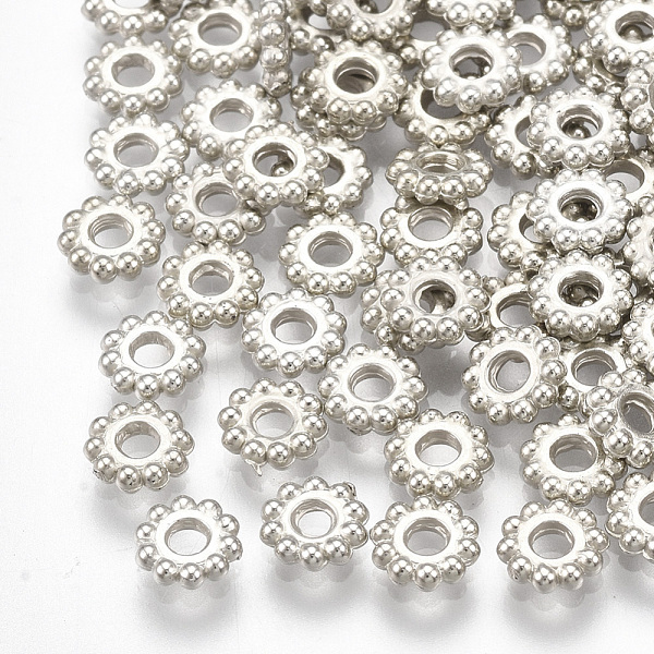 PandaHall CCB Plastic Spacer Beads, Flower, Platinum, 4.5x1mm, Hole: 1.5mm Plastic Flower
PandaHall CCB Plastic Spacer Beads, Flower, Platinum, 4.5x1mm, Hole: 1.5mm Plastic Flower
